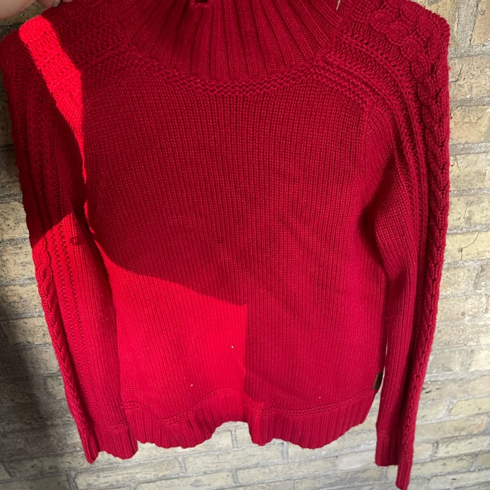 Roots Women's Cherry Red Turtleneck Sweater